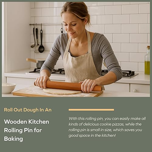 Miniatura 3 de Muso Wood Sapele - Rodillo francés de madera para hornear, rodillo cónico para fondant, corteza de pastel, galletas, pastelería (francés 17.5