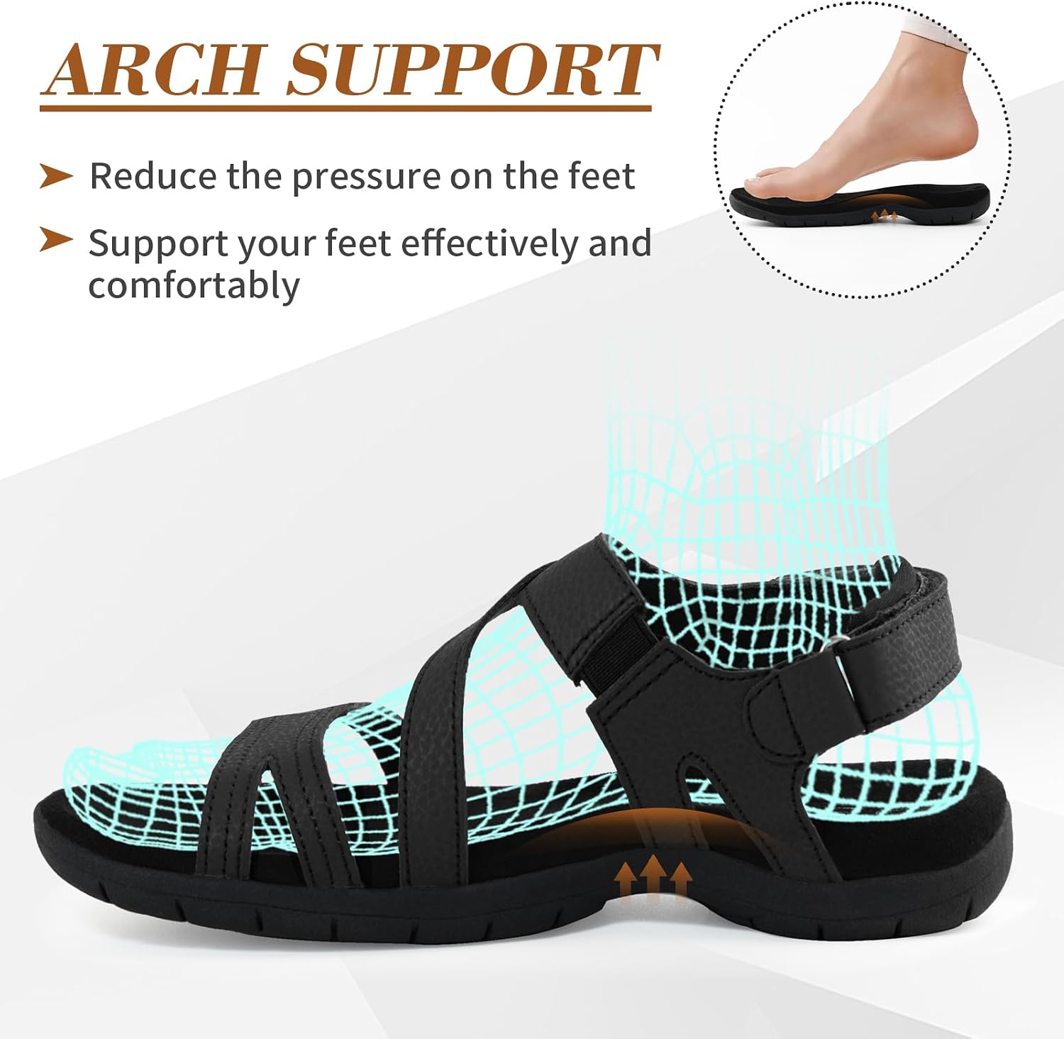 Women's Orthopedic Hiking Sandals With Arch Support
