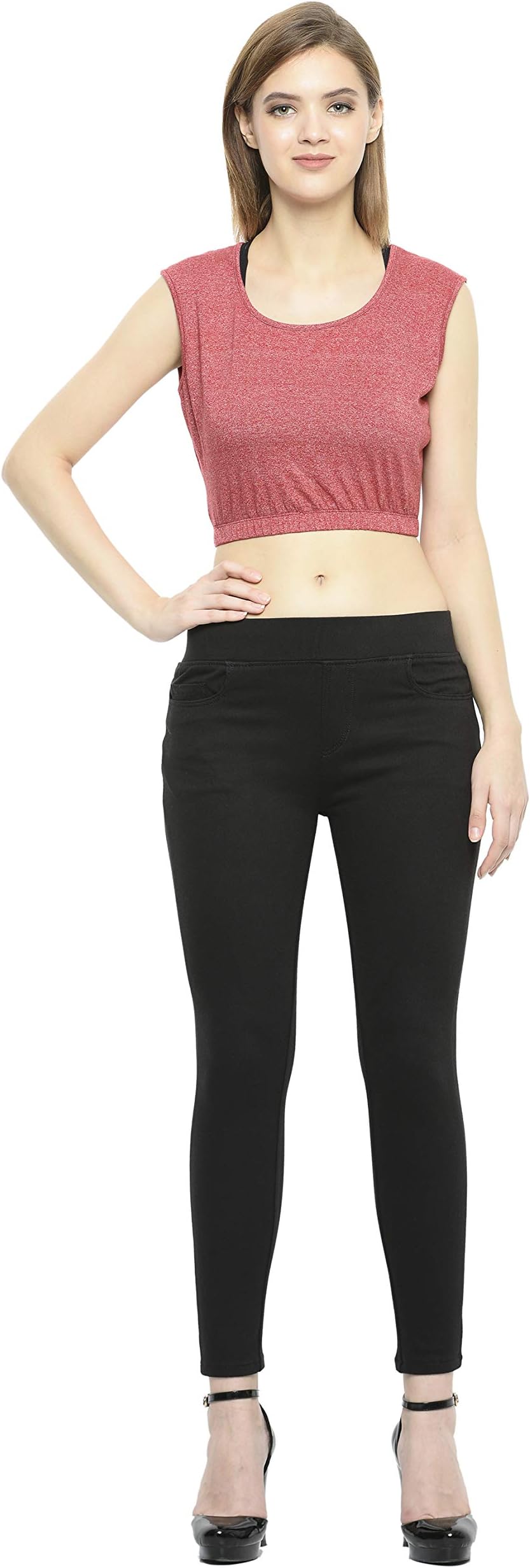 Frenchtrendz Womens's Cotton Viscose Spandex Jegging(Black, XS-4XL)