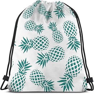 Pineapple Drawstring Bags Backpack Bag Summer Beach Tropical Fruit Fresh Botanical Plant Geometric Style Sport Gym Sack Drawstring Bag String Bag Yoga Bag for Men Women