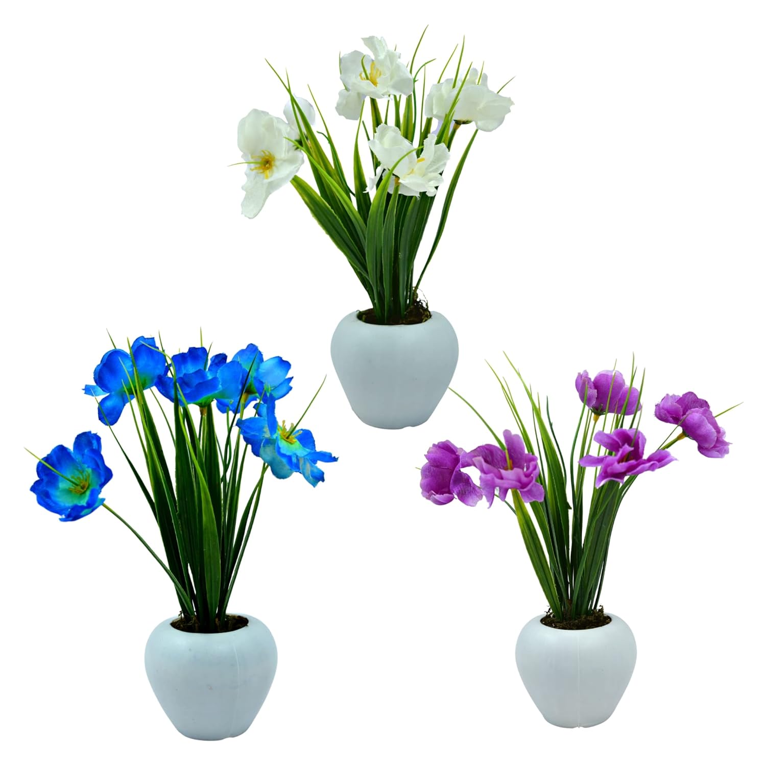 Buy fancymart Artificial Potted Grass Flowers Plants, Set of 3 Pack