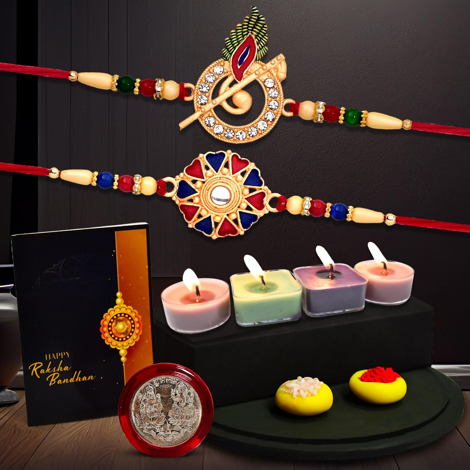 Oblivion Rakhi for Brother Set of 2 with Candles, Silver Coin & Greeting Card, Rakhi for Brother and Bhabhi, Rakhi with Gift for Brother, Rakhi for Kids, Rakhi Set, Rakhi Combo (K2_703+536_12958) (B0D8FBVFWK) Amazon Price History, Amazon Price Tracker