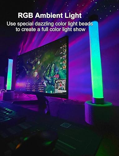 Miniatura 8 de LUNALE Barra de luz RGB, altavoz estrellado y de alta fidelidad Luz LED para juegos 16.8 millones de colores Barra de luces LED de sincronización de