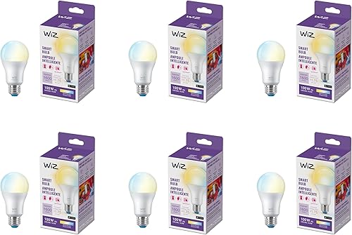 Miniatura 8 de WiZ Connected Bombilla inteligente LED blanca suave A21 de 100 W, paquete de 1 unidad, E26, para interiores, se conecta a tu Wi-Fi, controla con voz
