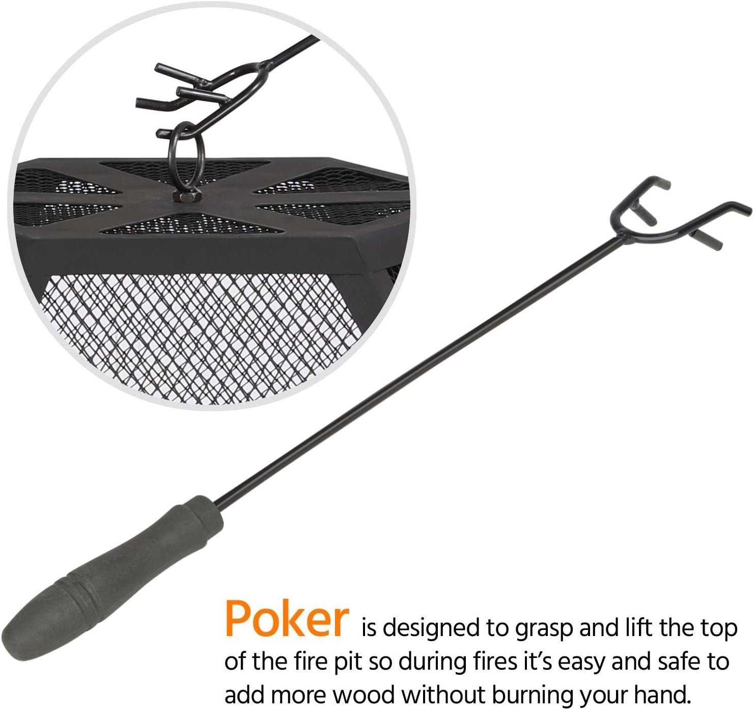 Yaheetech Hexagon Fire Pit Fireplace Portable Firepit Iron Brazier Wood Burning Coal Pit Hex Shaped Fire Bowl Stove with Spark Screen Cover for Outdoor Outside Camping Patio Garden Backyard 24in Black : Patio, Lawn & Garden