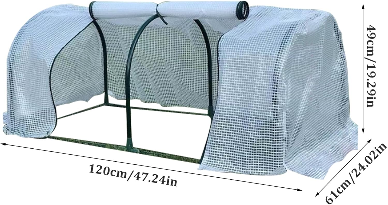 Mini Greenhouse with Frame and Cover 47x24x19 Inch Portable Small Grow Tent Tunnel up Greenhouse for Winter Plants Flowers Herbs Vegetables, Small Greenhouse