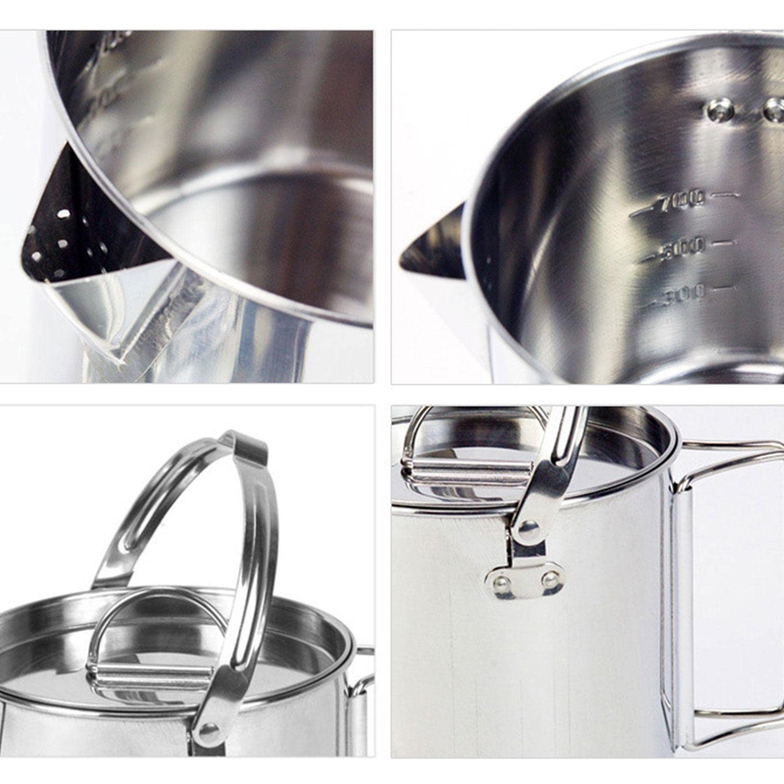 Dous Lagerfeuer-Kaffeekanne 1,2L Edelstahl - Mit Faltbarem Griff Für Camping & Outdoor