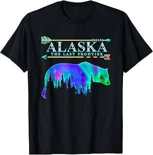 Alaska State Pride Alaska Northern Lights Alaskan Bear T-Shirt