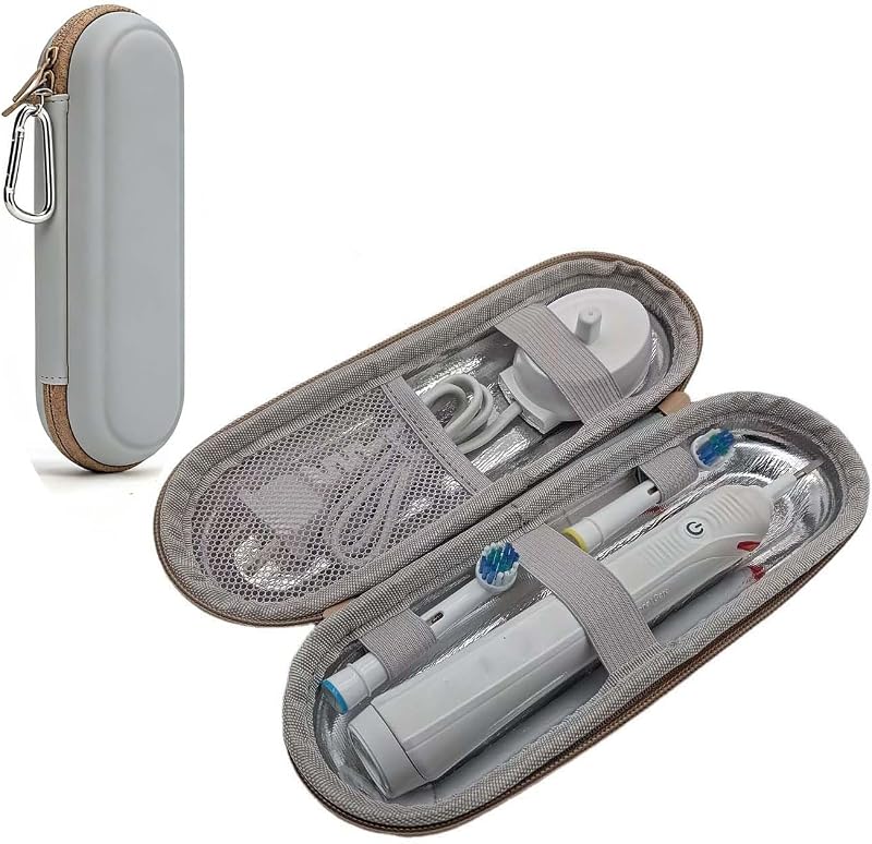 Aluminum Foil Lined Toothbrush Travel Case for Oral B/Oral-B Pro 1000 1500 5000 7000 & Philips Sonicare 4100 1100 5300 5100 6100/iO Electric Toothbrush, Hard Protective Storage Bag, Only Case