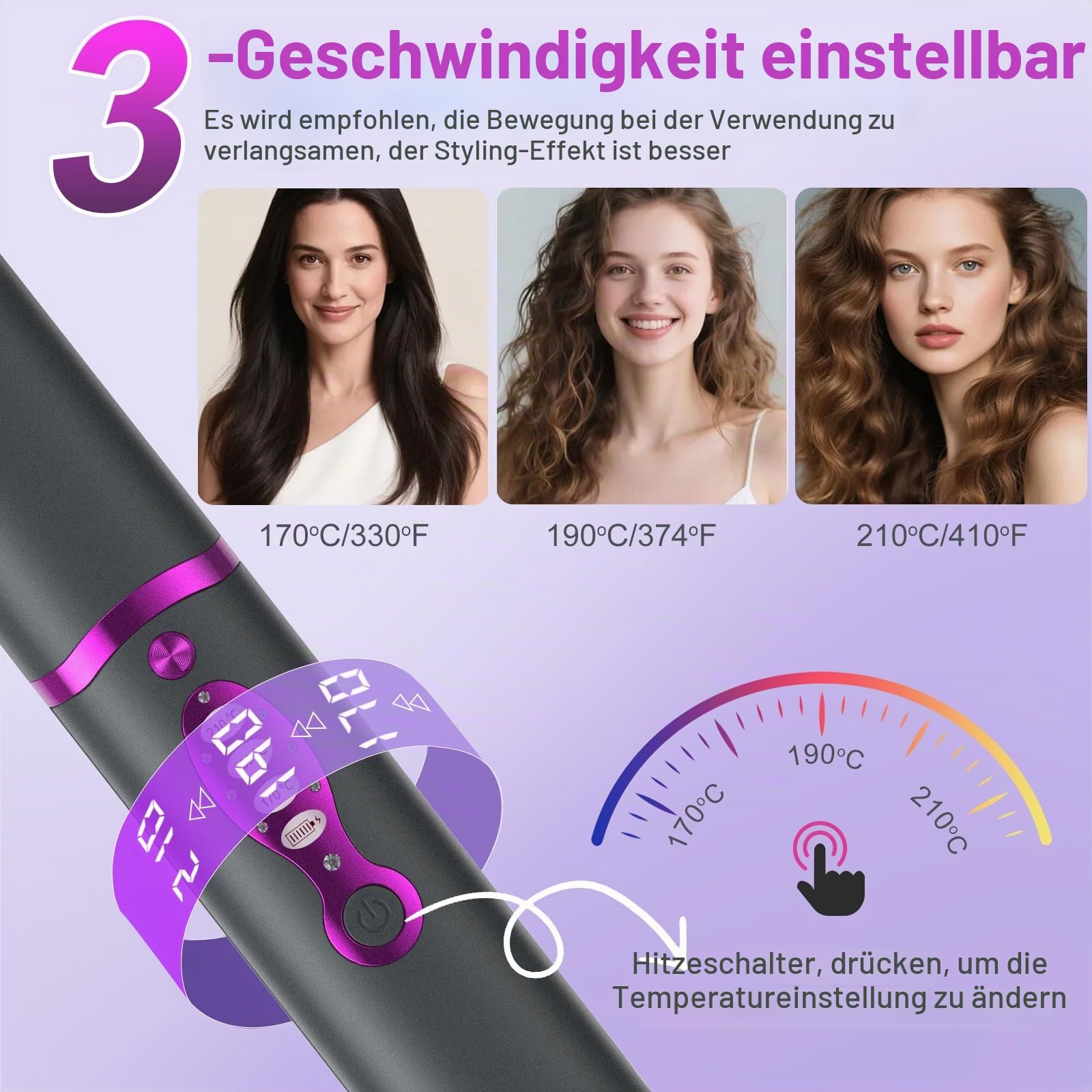 OBEST Kabelloser Haarglätter, 2-in-1 Kabelloses Glätteisen und Lockenstab