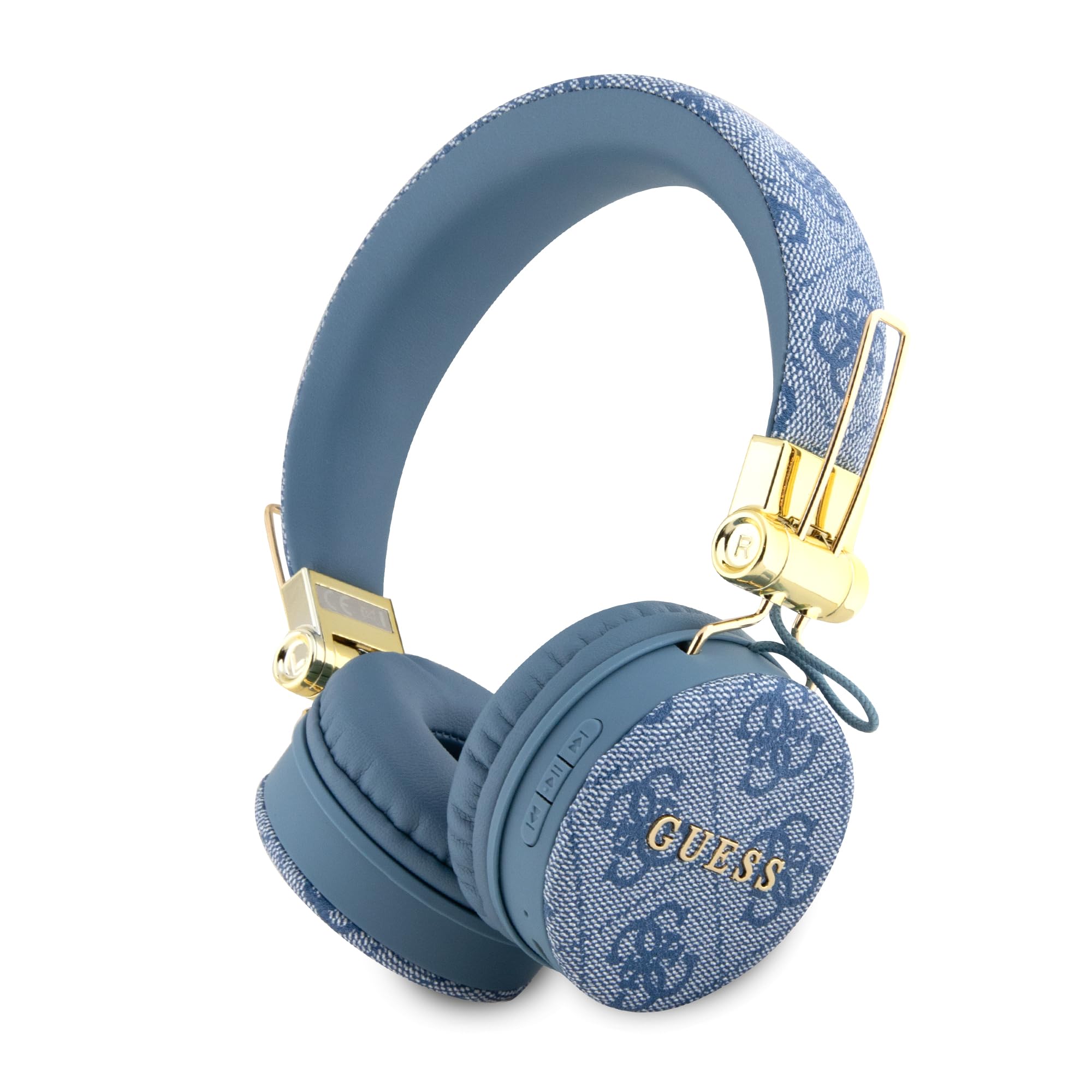 CG MOBILEGuess Wireless Headphones 4G PU Leather with Metal Logo - Blue