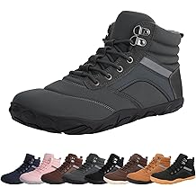Womens Mens Winter Barefoot Boots Warm Minimalist Wide Toe Box Snow Boots Zero Drop Sole Outdoor Water Resistant Ankle Booties