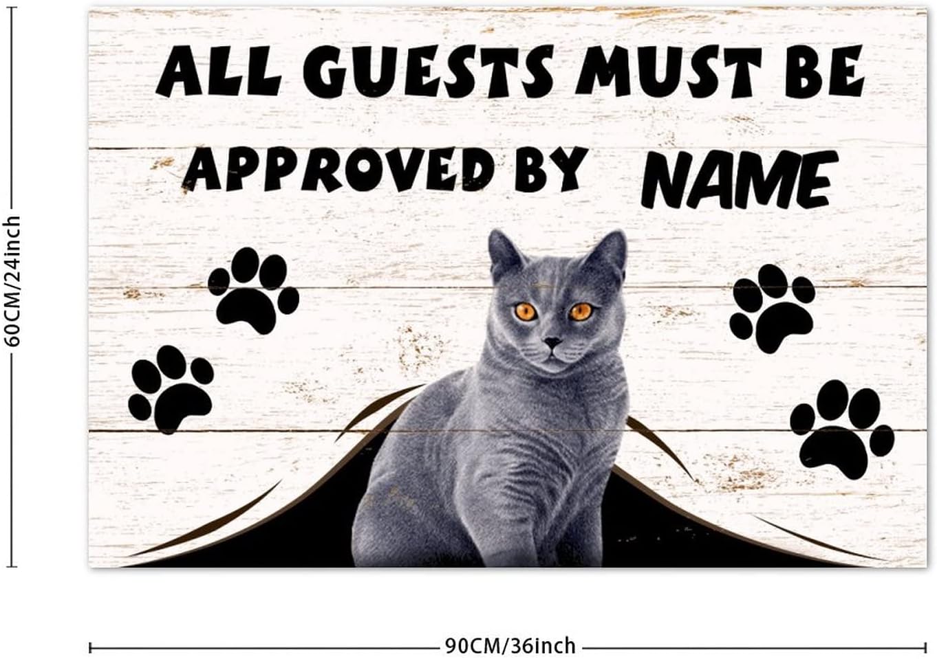 All Guests Must Be Approved by Cat Door Mats Cat Paw Prints Inside Outside Entry Coconut Coir Rugs Heavy Duty Backing Pet Friendly Pet Cat Lover Gifts 24x36in