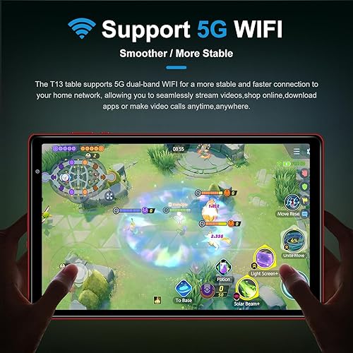 Miniatura 6 de YESTEL Tablet Android 13 de 10.1 pulgadas con procesador Octa-Core, 12 GB de RAM+128 GB de ROM (ampliar a 1 TB), pantalla IPS HD, WiFi, Bluetooth,
