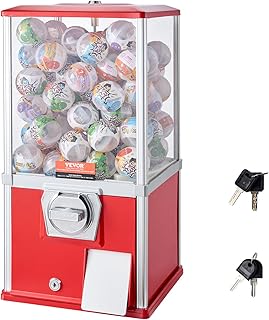 VEVOR Gumball Machine for Kids, 21" Height Home Vending Machine, PS Bouncy Balls Dispenser, Hold 180 Capsule Toys, Rectang...