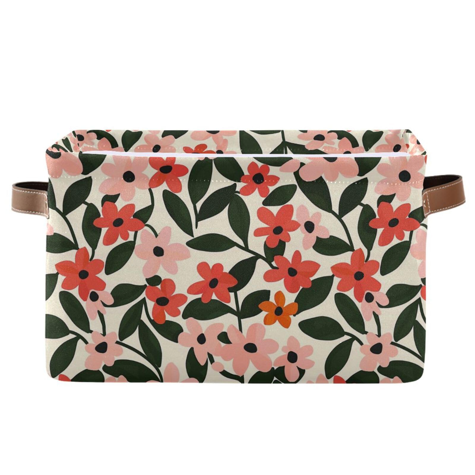 Paniers de rangement floral KLL pliables et imperméables, lot de 2 avec poignée