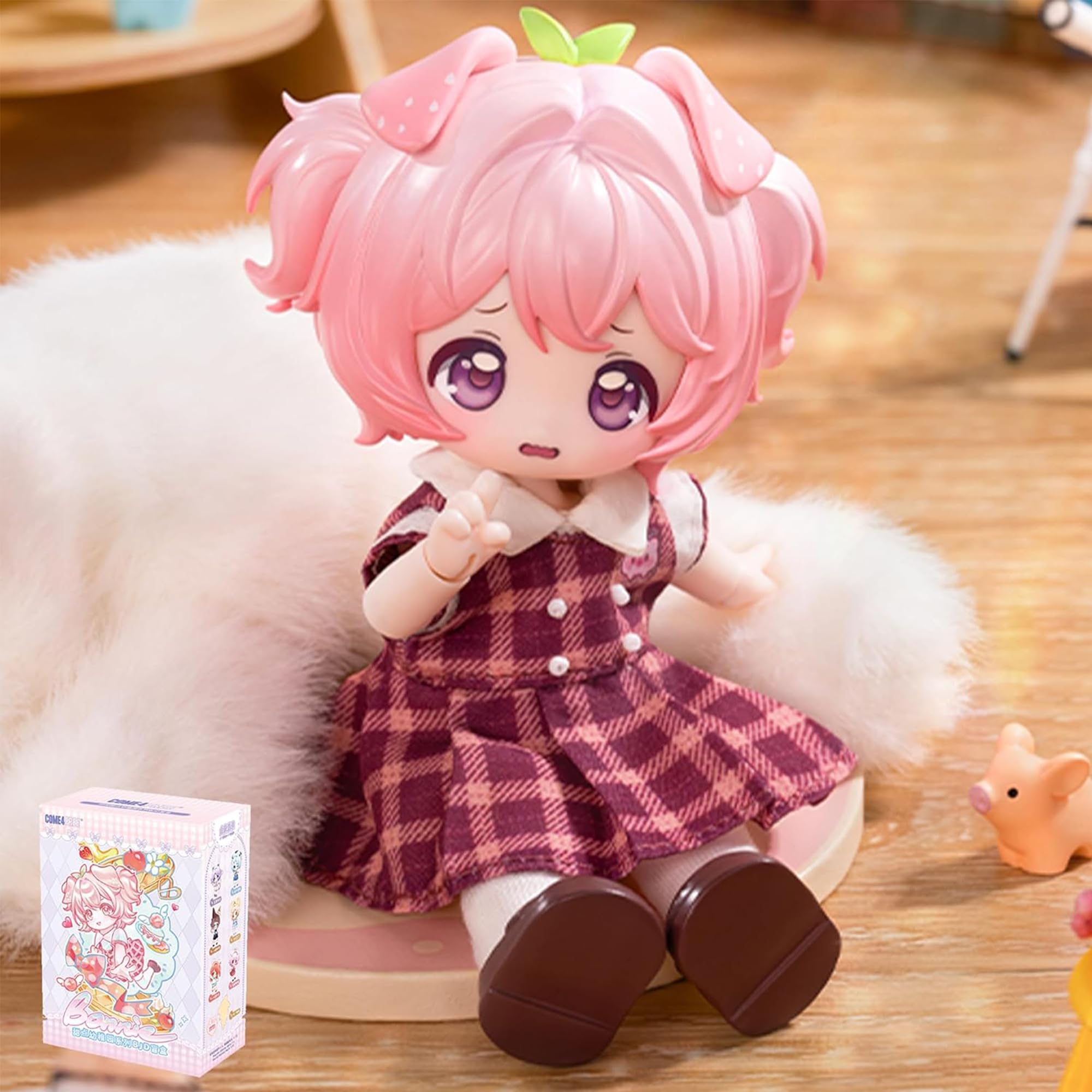 TOYVERSE COME4FREE BJD Bonnie Sweets Kindergarten Series, LuLu The Strawberry, Standard Edition, 1 piece/14 cm, BJD doll, movable dolls with doll clothes, birthday gift, ages 15 and up — image 1
