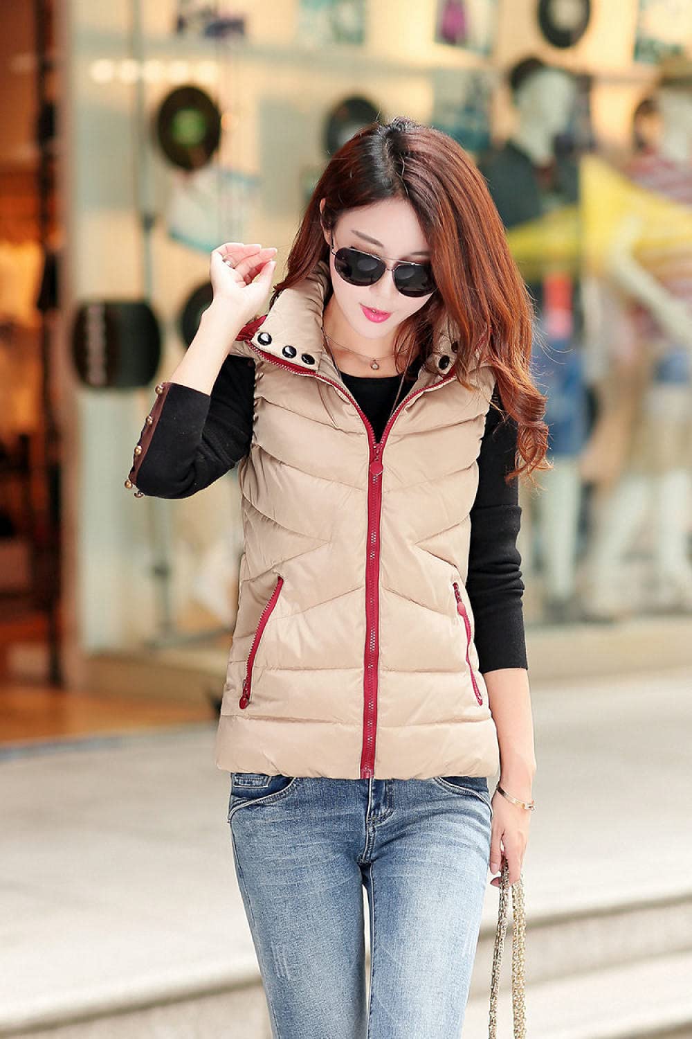 Gilet Sans Manches Femme A2Z - Camouflage Noir - Capuche Matelassé - Taille Unique Oversize