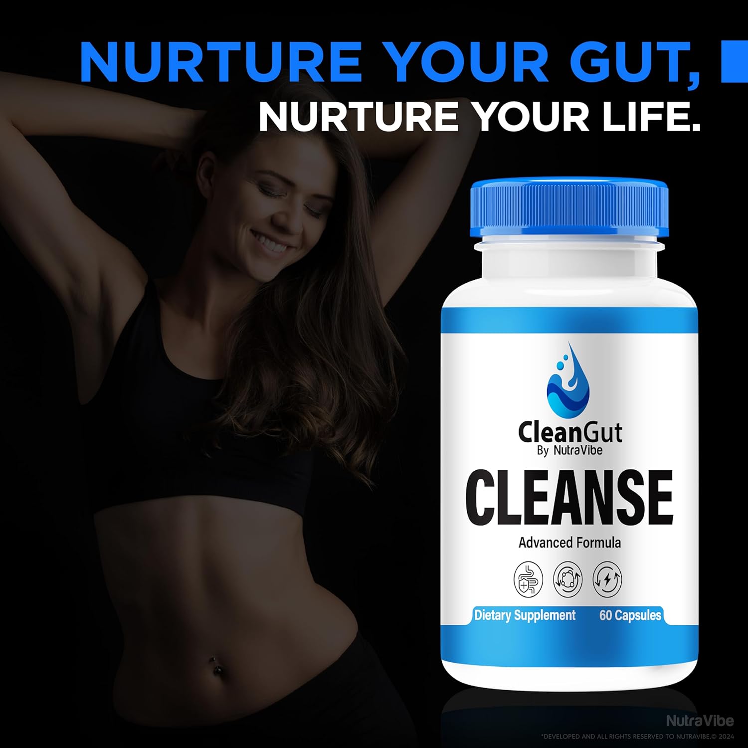 Clean Gut Capsules, Official CleanGut Pills for Women, All-Natural Formula to Support Gut Health and Digestive Well-Being, Premium Clean-Gut, Pastillas Review (60 Capsules)