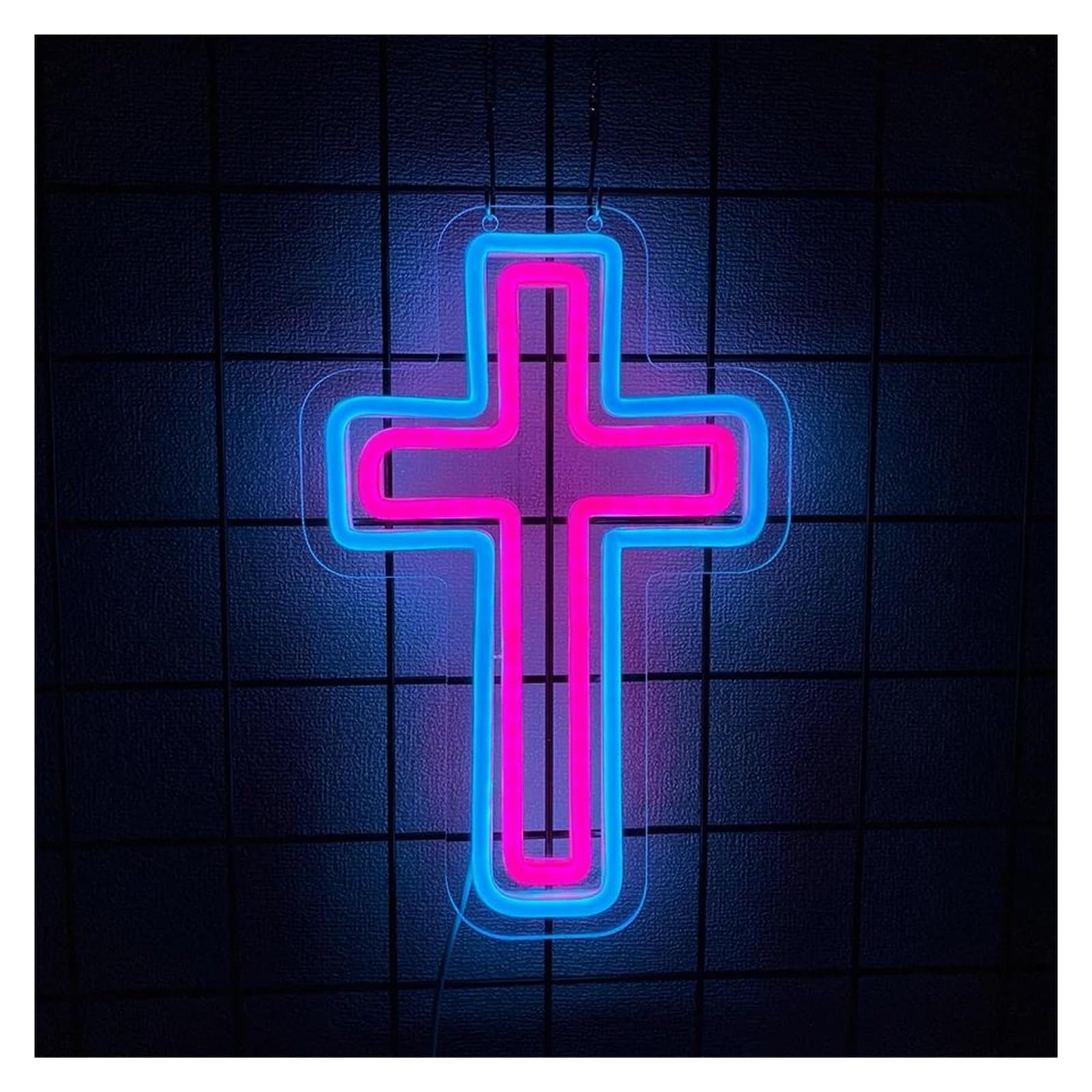 LEMST Sign Lamp Cross Series Neon Signs USB Powered Neon Lights Suitable for Room Bistro Man Cave Party Decor Glow Sign 20cmx30cm