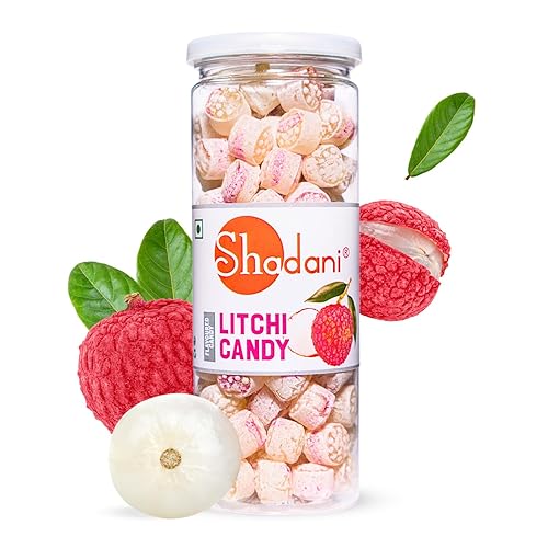 Shadani Litchi (Lychee) Candy Box - Indian Special Rose Water Juicy flavour 230 GR (8.11 oz)