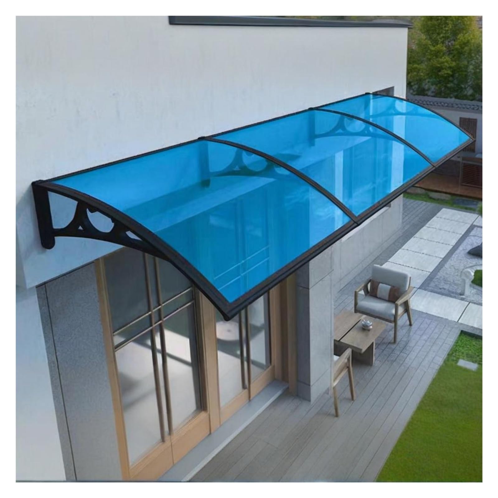 Auvent de porte extérieure protection terrasse et porche 60x200