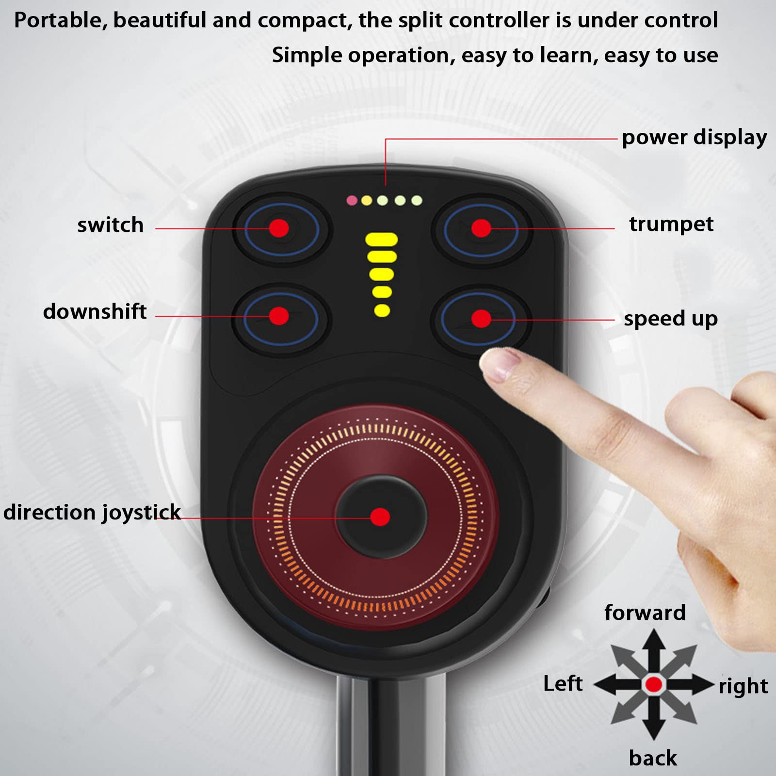 Sedia a rotelle elettrica Pieghevole Portatile per Anziani, Sedia a rotelle elettrica Multifunzionale Intelligente, Portata 100 kg, per Adulti