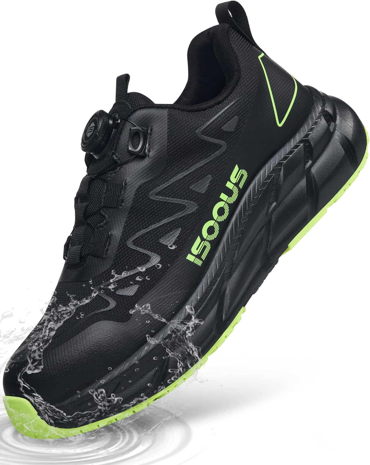 ISOOUS Steel Toe Shoes for Men Women Non Slip Composite Work Sneakers Waterproof Anti-Static Anti-Impact Indestructible Comfortable Safety Construction Shoes Puncture Proof Ergonomic Design