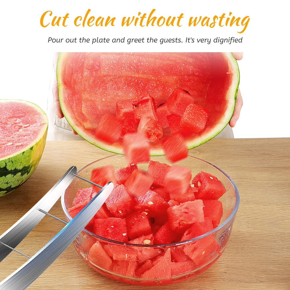 Acouto Coupe-pastèque En Acier Inoxydable, Outil De Coupe Rapide Et Multifonction Pour Cantaloup, Ananas, Trancheuse De Cuisine (petite Boîte Colorée