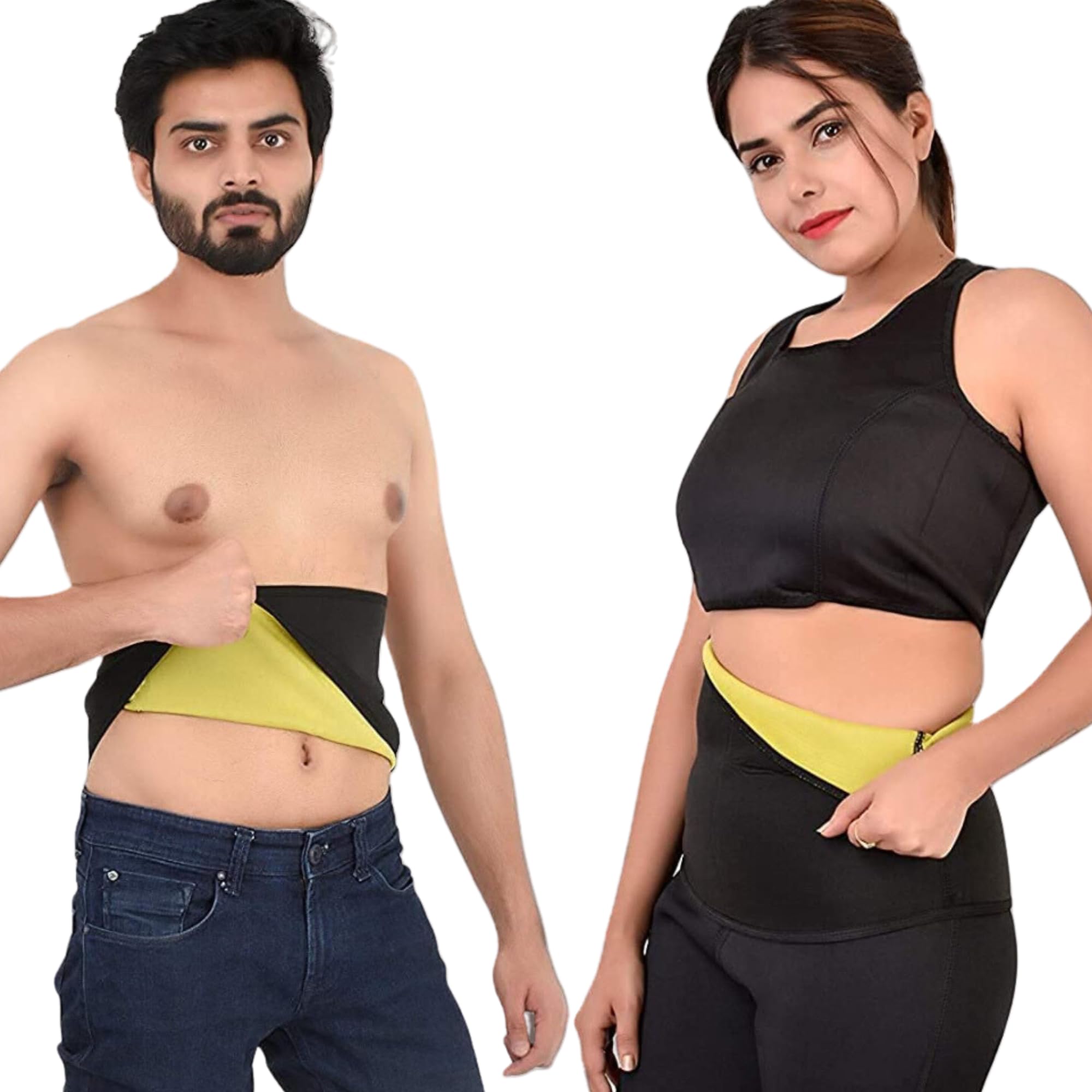 FONICX FIT Men, Women, Unisex Shapewear Belt for Better Sweating Hot Shaper (L) Black