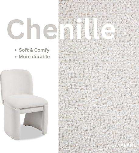 Miniatura 3 de Modern Parsons - Juego de 2 sillas de comedor, sillas de comedor tapizadas de felpilla con respaldo de ala, cómoda silla auxiliar de lectura sin