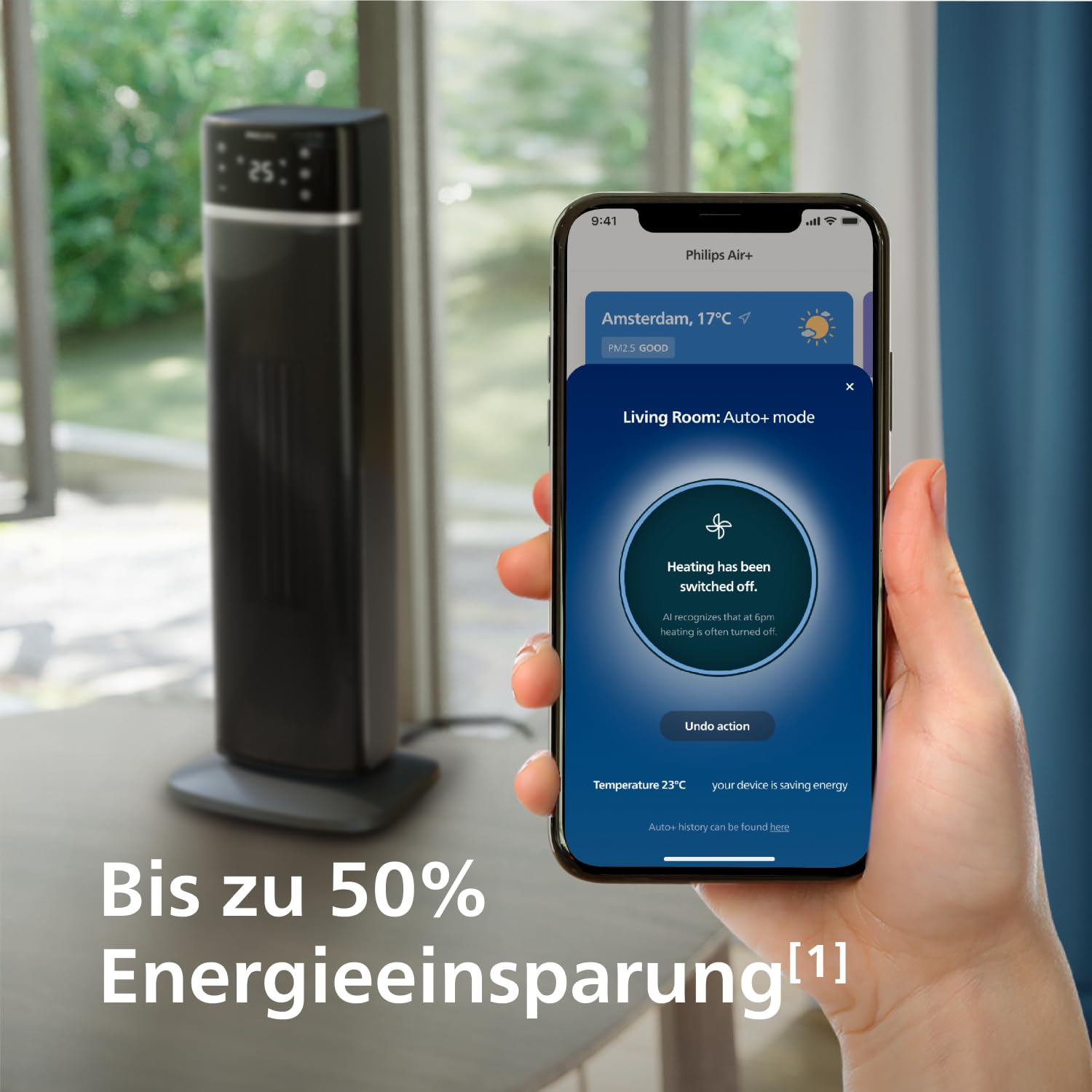 Philips 5000 Turmheizlüfter 2000W App-gesteuert 60° Oszillation schwarz/grau CX5120/11