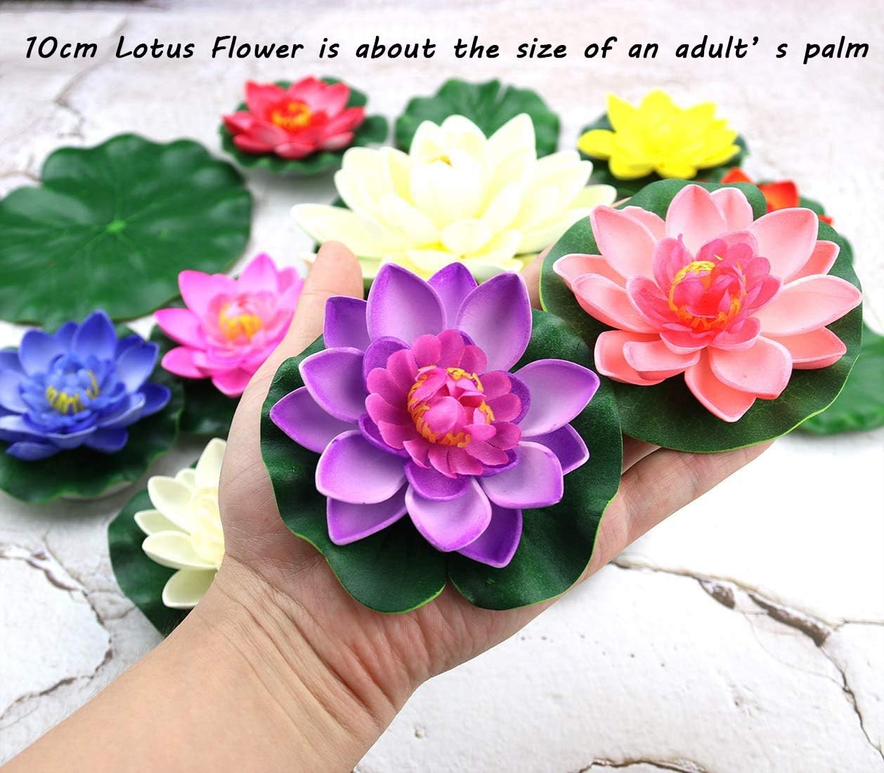 Amazon 泡のスイレンの花の装飾 人工の浮遊蓮の花 環境に優しいeva素材 屋内と屋外の装飾 色と現実的なミックス 4インチの6個 造花 オンライン通販