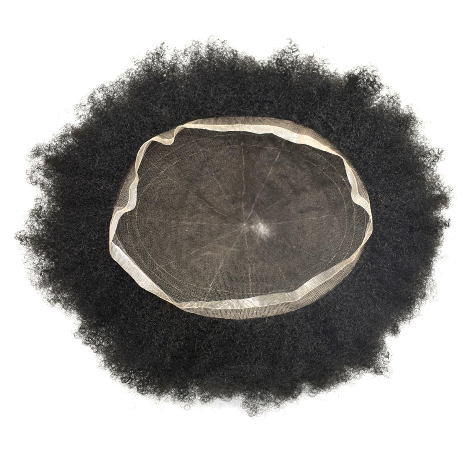Afro Curly Hair Toupee Peruka 6 mm dla czarnych mężczyzn 6 cali 120% gęstości Kinky Curly Indian Human Hair System zastępczy z pełną francuską koronkową podstawą męską Toup