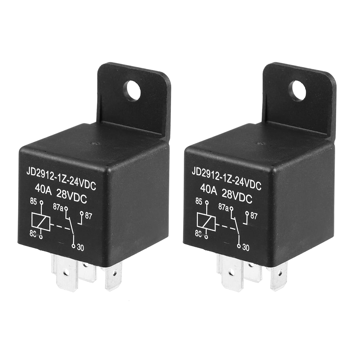 X AUTOHAUX 2Pcs Car Relay 5 Pin 24V 40Amp SPST Model JD2912