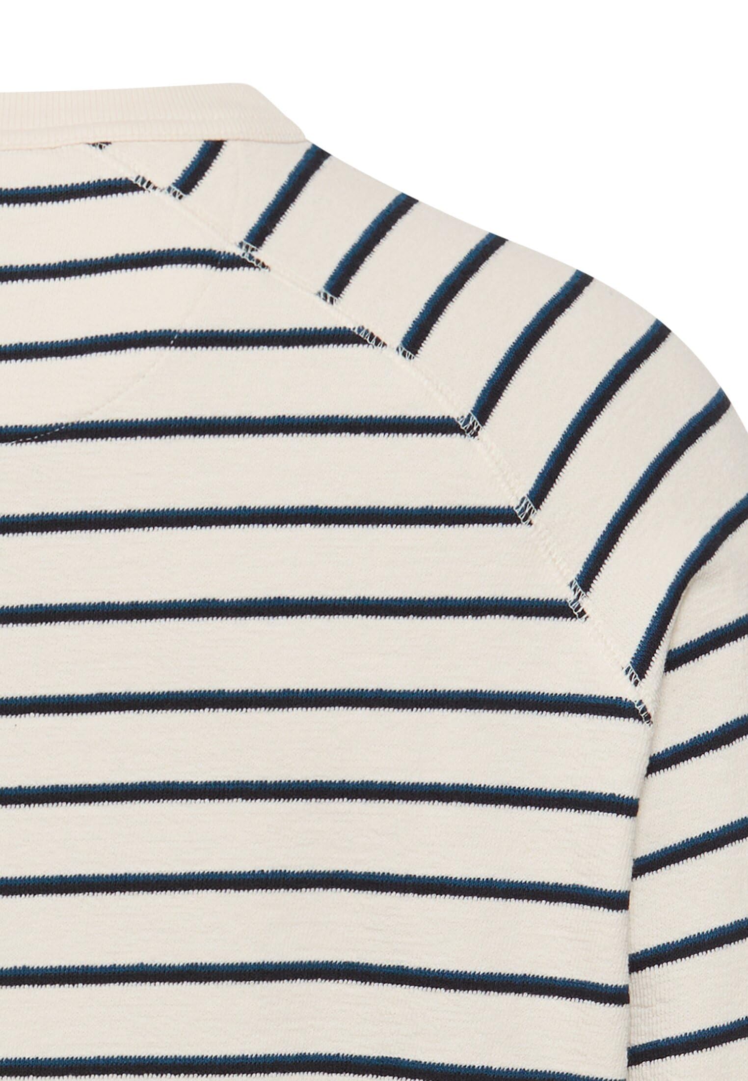 camel active Herren Sweatshirt mit Rundhals | gestreiftes Shirt aus reiner Baumwolle im Regular Fit für Alltag und Freizeit