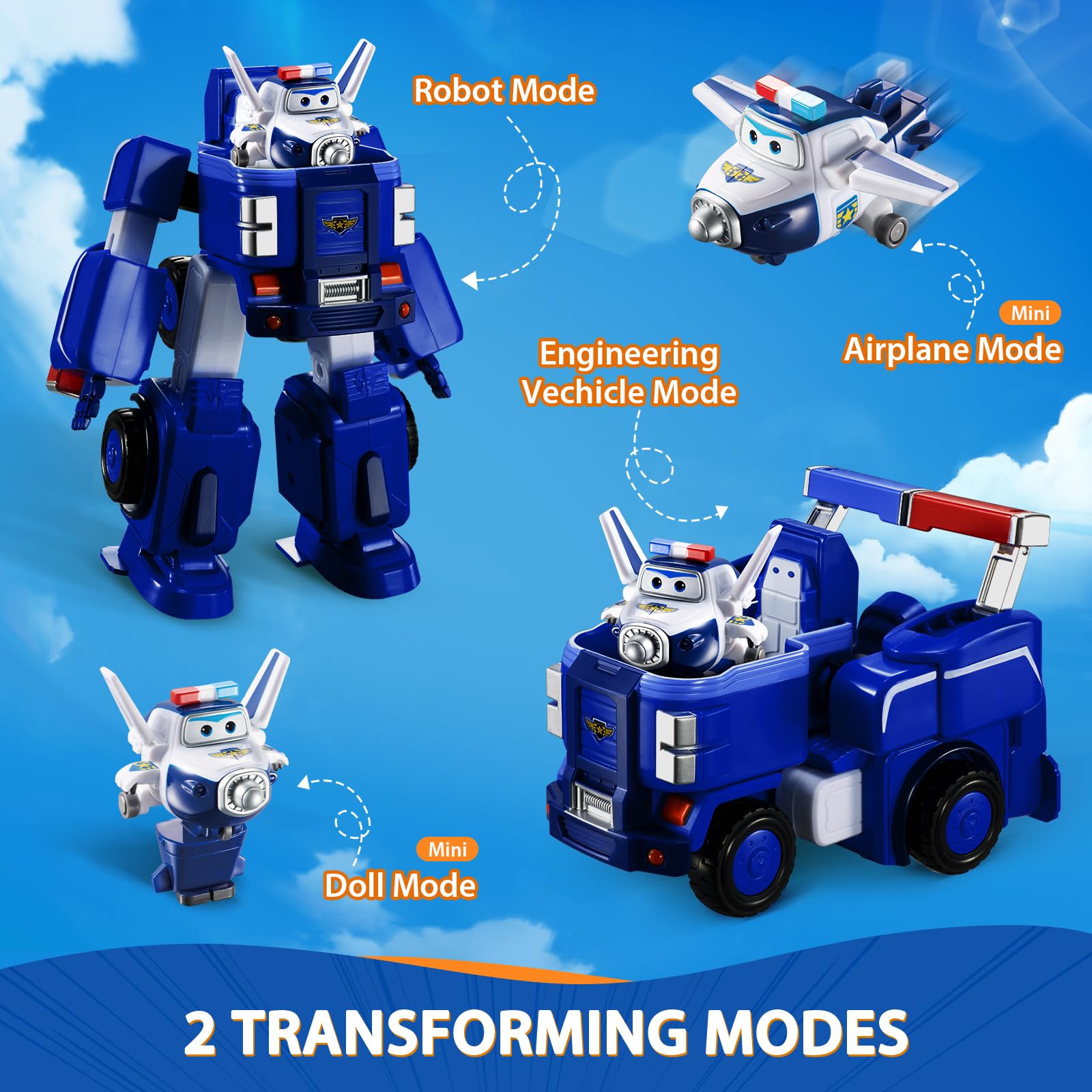 Super Wings-EU720315-Transforming Jett Transforming Vehicles Paul, Colore Blu, One Size, EU720315