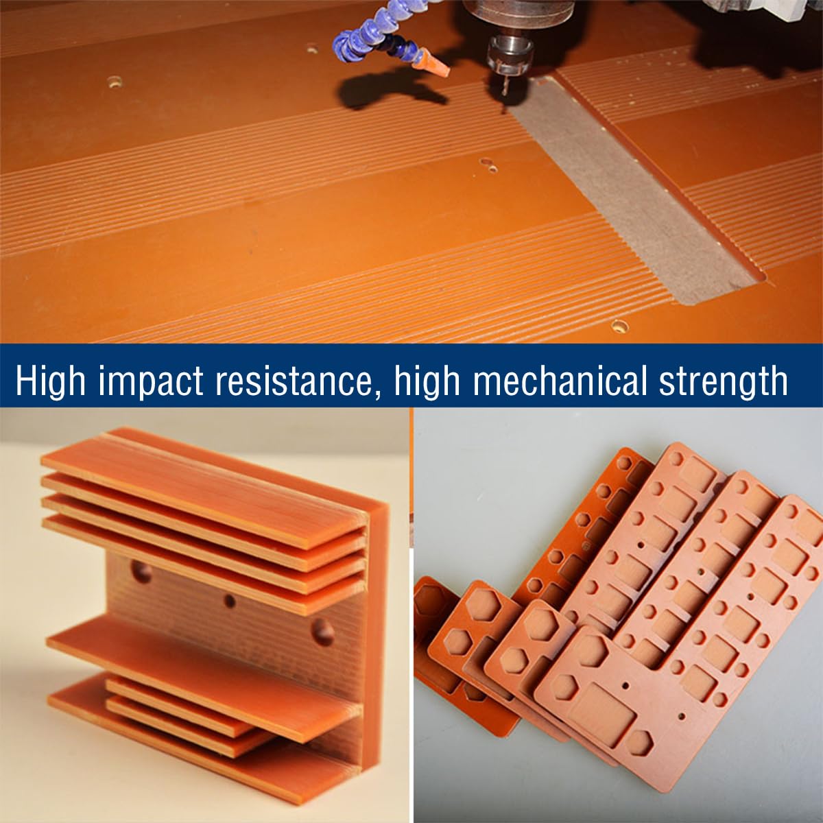 Pannello Isolante in Bachelite Arancione Elevata Prestazione, Materiale Solido Resistente alle Alte Temperature per Impianti Elettrici, Componentistica,50mmx150mmx200mm