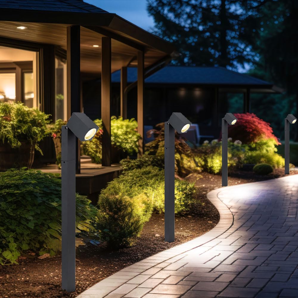 Wegeleuchten Außen anthrazit Garten Stehlampe Aussen Außenleuchte Terrasse stehend, schwenkbar, Fernbedienung dimmbar, 1x RGB LED 3,5W, LxBxH 11,5x7,2x80 cm
