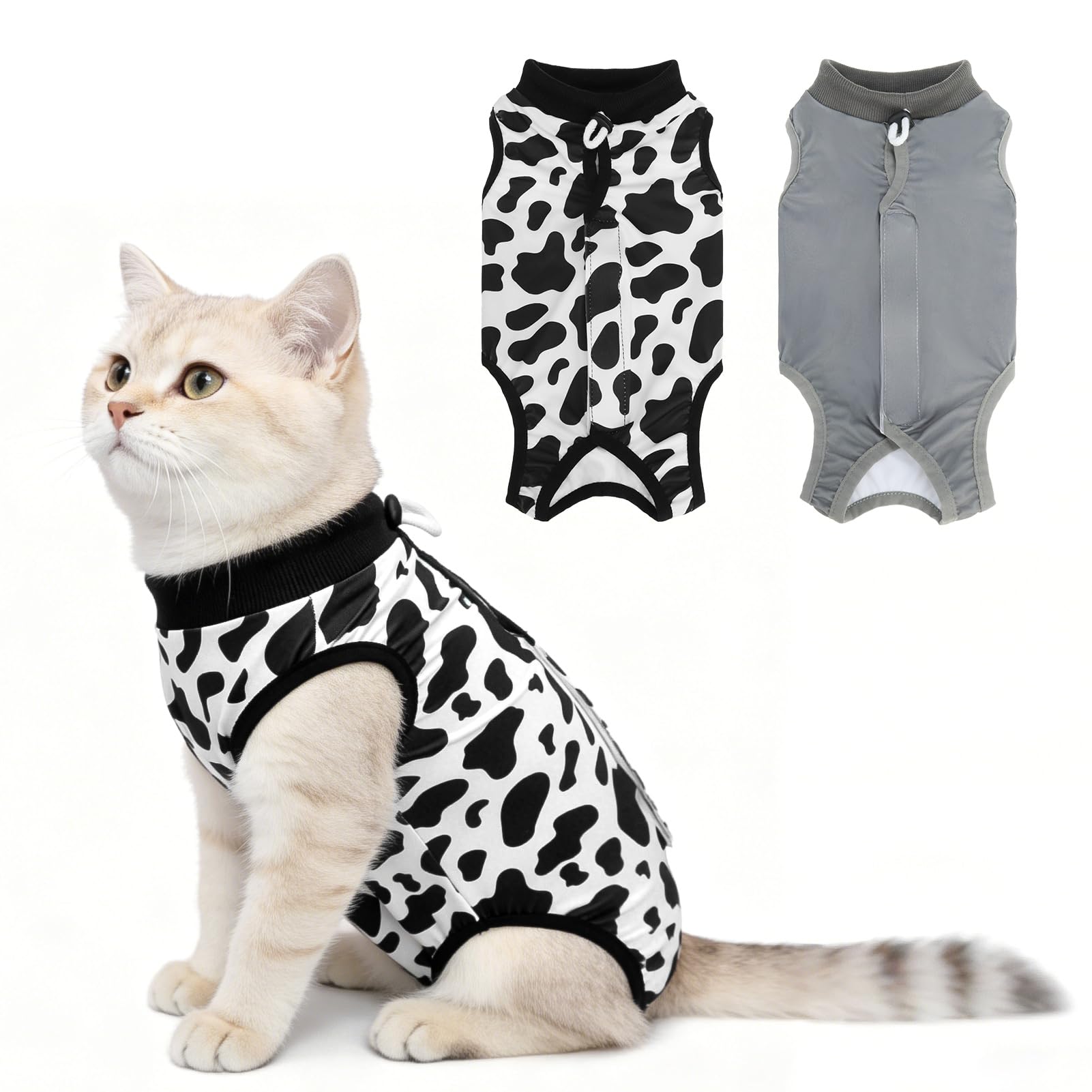 BEAUTYZOO Cat Surgery Recovery Suit, Female Spay, Male Neuter, 2 Pack