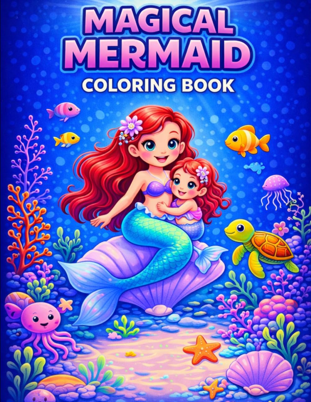 Magical Mermaid Coloring Book: Fun & Easy Ocean Coloring Pages for Kids Ages 2-5