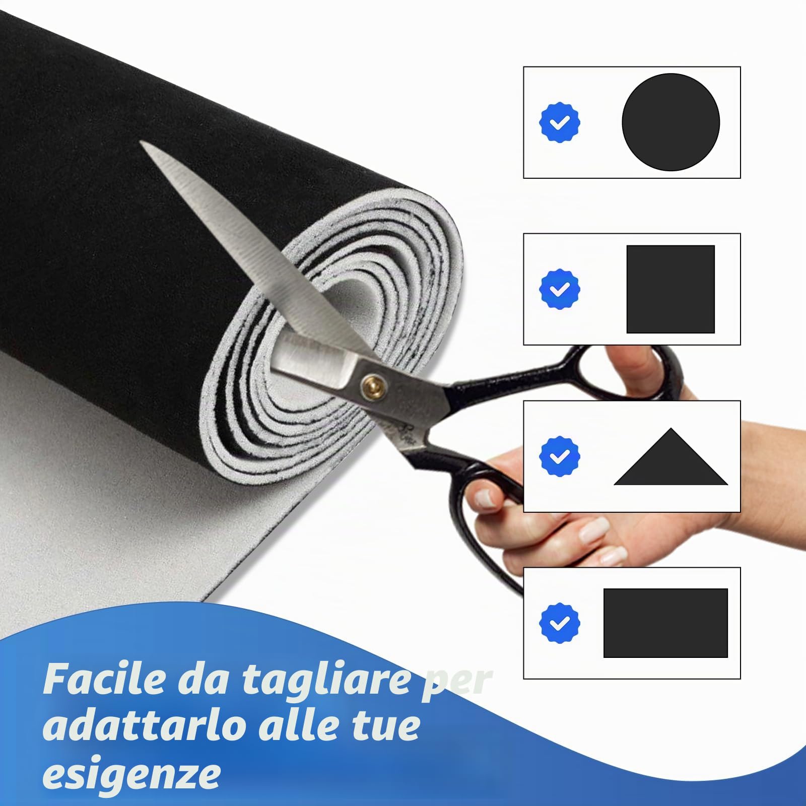 Tessuto per Cielo Auto, 244x152 cm (96x60 Zoll) (Spessore 4mm), Nero Stoffa per Foderistica Interni Auto,Ristrutturazione Tettoie per Camper, Furgoni