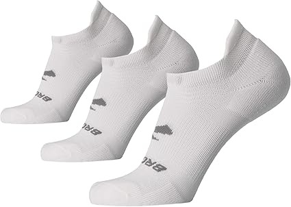 Brooks Run-In No Show Socks I Men & Women Performance Athletic Running Socks I Comfort Fit (3-Pack Set)