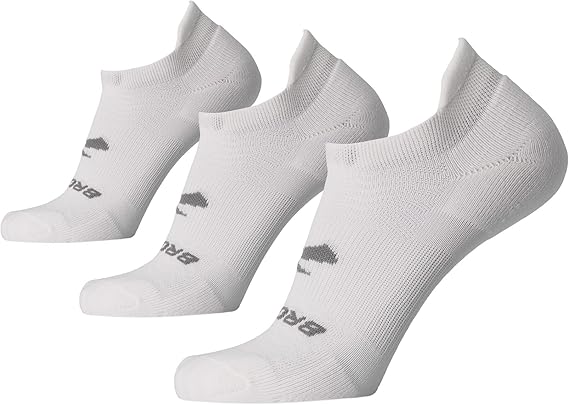 Brooks Run-In No Show Socks I Men & Women Performance Athletic Running Socks I Comfort Fit (3-Pack Set)