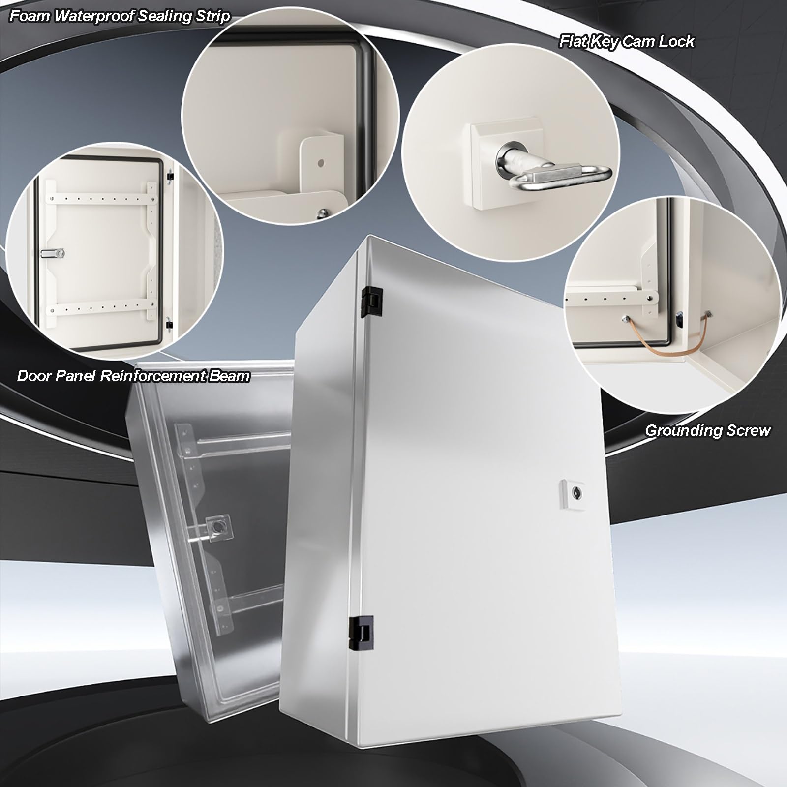 Armario Electrico de Acero Galvanizado, Caja Estanca Exterior Electrica Montaje en Pared, Cuadro Electrico Superficie con Cerradura de LEVA y Llave Plana, Grado IP65(60x80x30cm/24x31x12in)