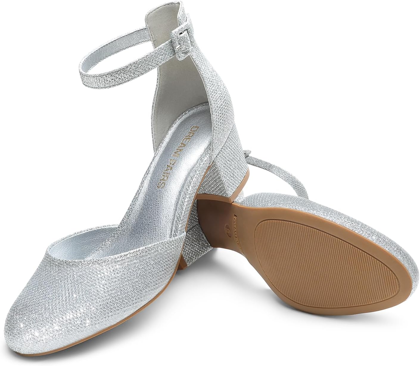 DREAM PAIRS Women's Closed Round Toe Low Block Heels Ankle Strap Chunky Heel Pumps Dress Wedding Office Party Shoes - Image 4