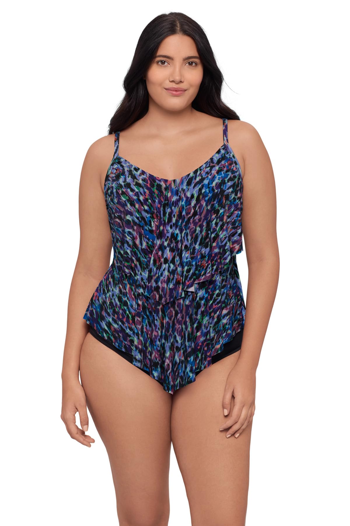 trimshaper Women's Double Tier Ronnie Swim Tankini Top with Fully Lined Back and Bra Support-picture-13