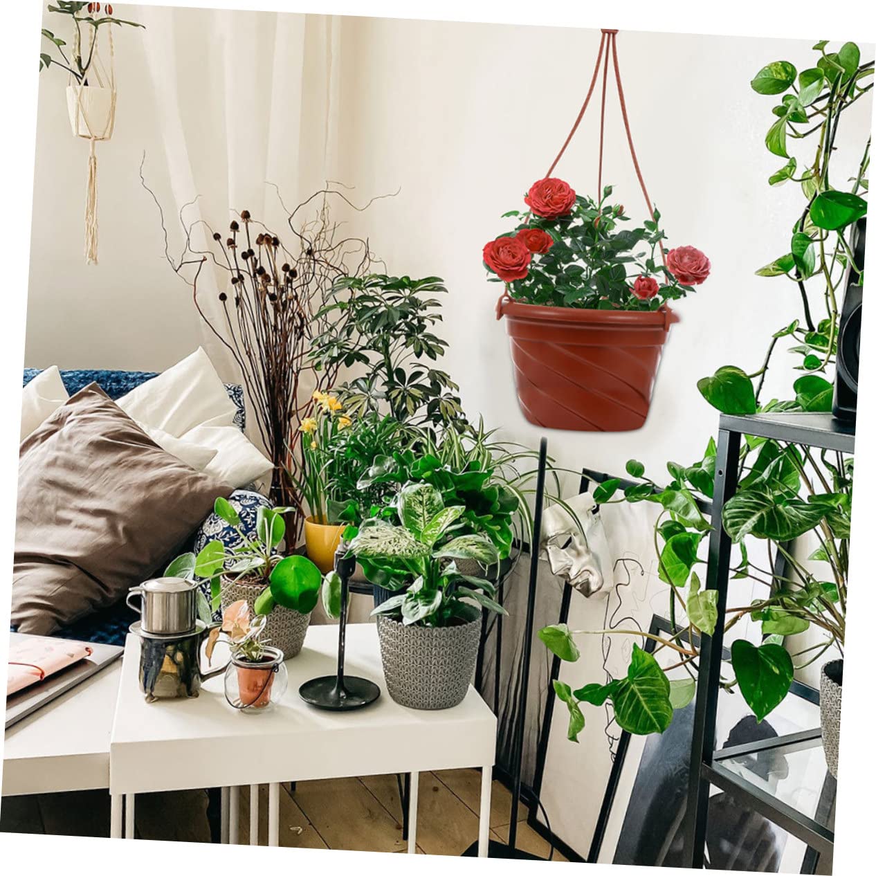 ibasenice Crochets Suspendre Faciles à Assembler Lot de 60 en Plastique Multifonctionnels pour Plantes pour Pots de Fleurs et Jardinières, Salon ou Table à Manger