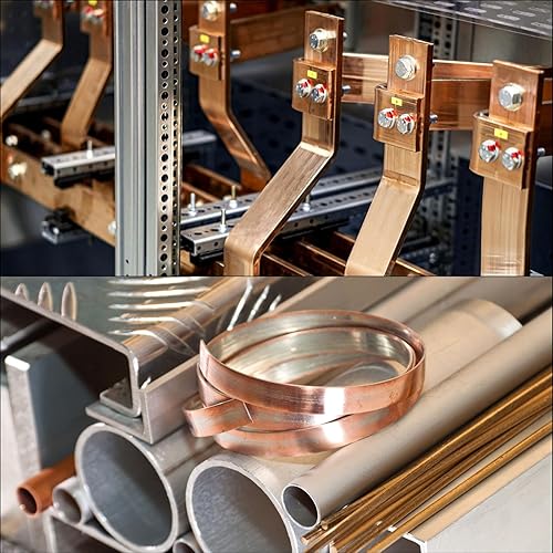 Miniatura 4 de MECCANIXITY 2 barras planas de cobre de 15.8 x 1 pulgada, barra de cobre de 125 pulgadas de grosor para sistemas de puesta a tierra y proyectos