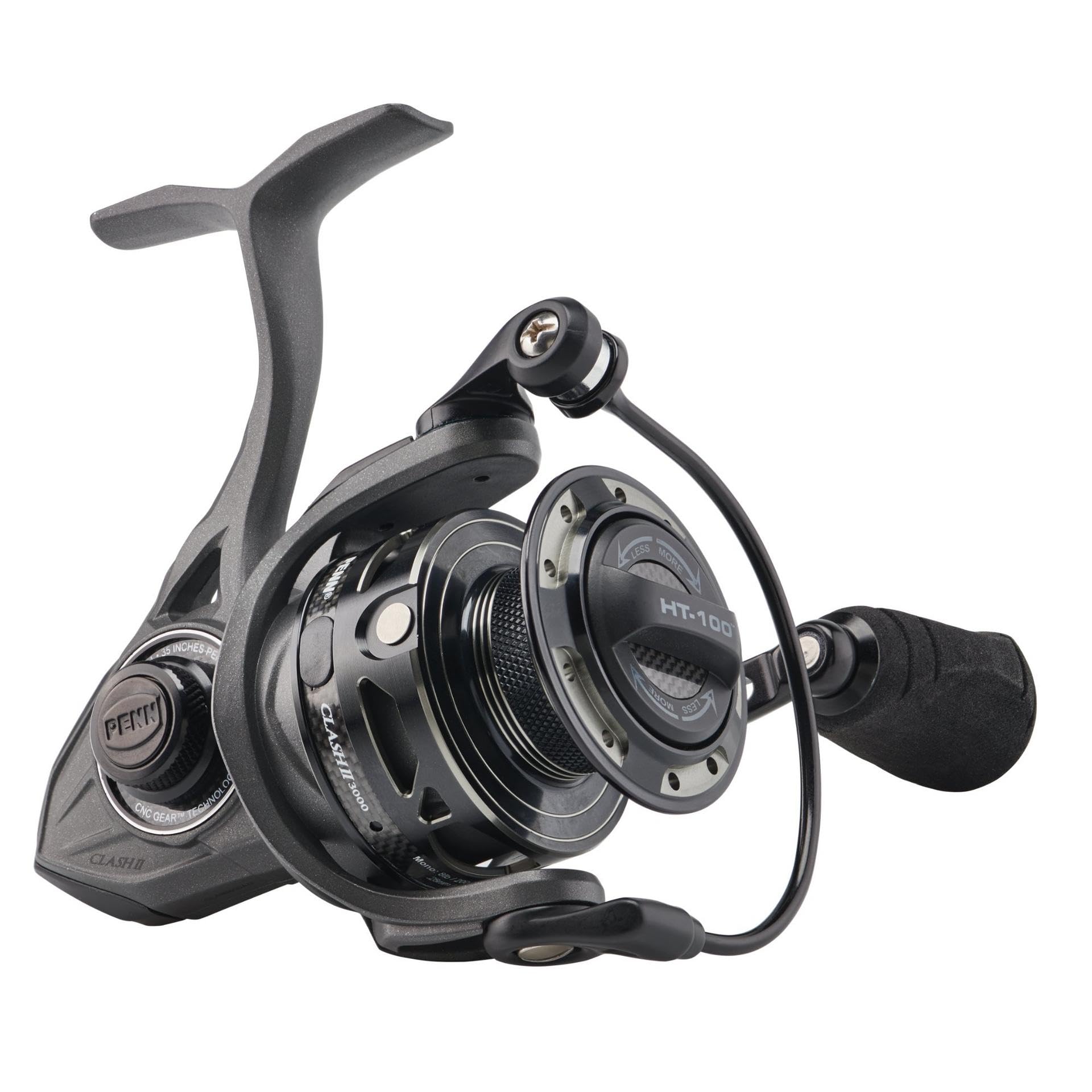 PennClash II Spinning Reel - Lightweight Saltwater Shore and Kayak Fishing Reel for Lure Fishing - Sea Fishing Reel for Bass, Pollack, Cod, Wrasse, Grey/Black